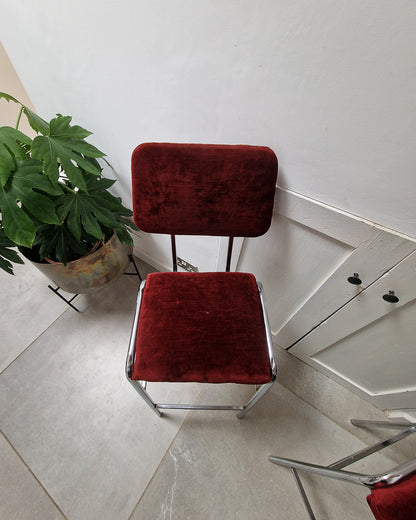 Post Modern Chrome Bar / Kitchen Stools (Pair)
