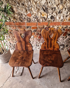 Brutalist Elm Dining Chairs (x4)