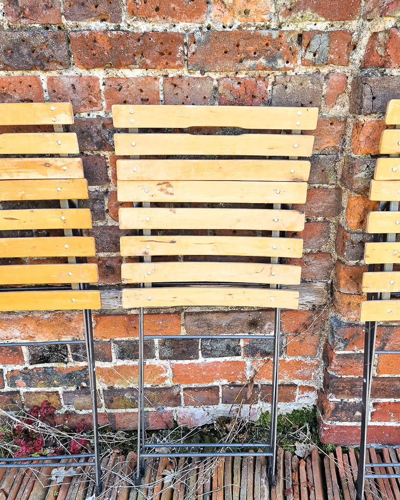 Mid Century Folding Garden Patio Set (table and 4 chairs)