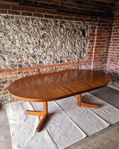 Mid Century Extendable Teak Dining Table & Chrome Folding Italian Chairs