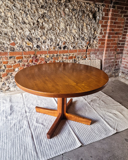 Mid Century Extendable Teak Dining Table & Chrome Folding Italian Chairs