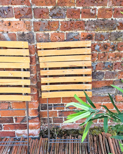 Mid Century Folding Garden Patio Set (table and 4 chairs)