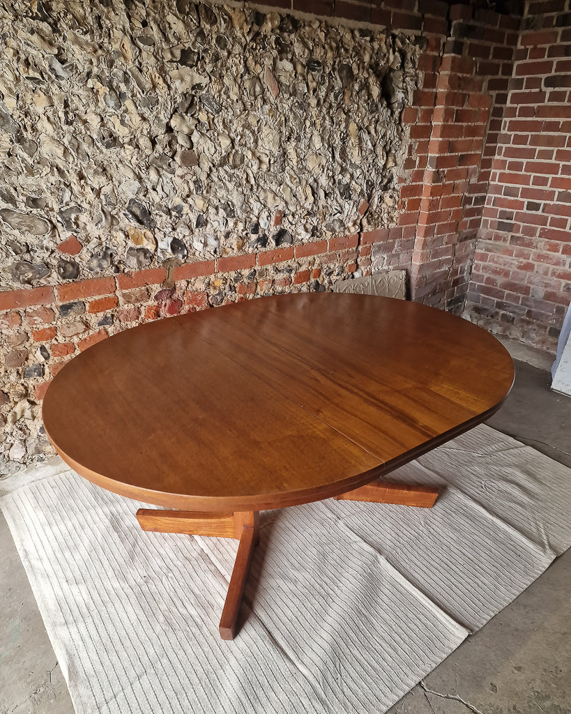Mid Century Extendable Teak Dining Table & Chrome Folding Italian Chairs