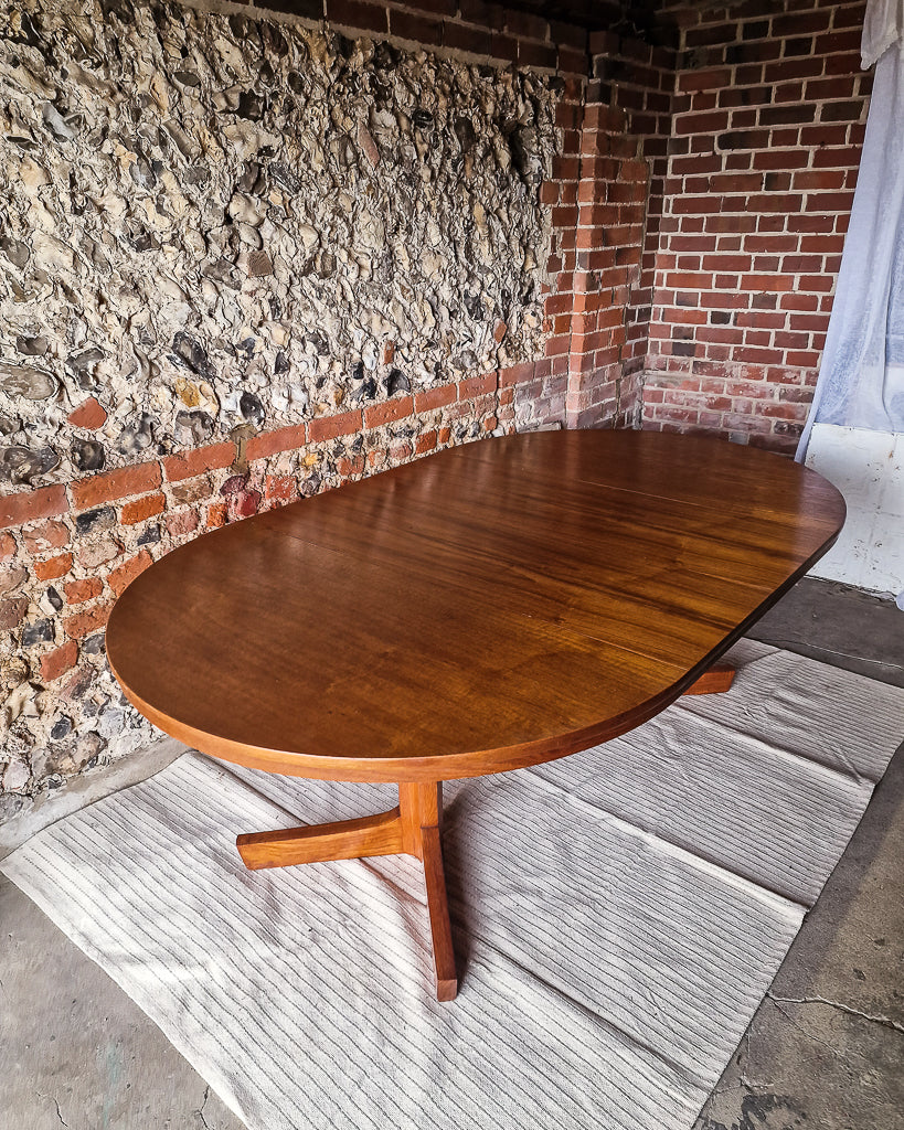 Mid Century Extendable Teak Dining Table & Chrome Folding Italian Chairs