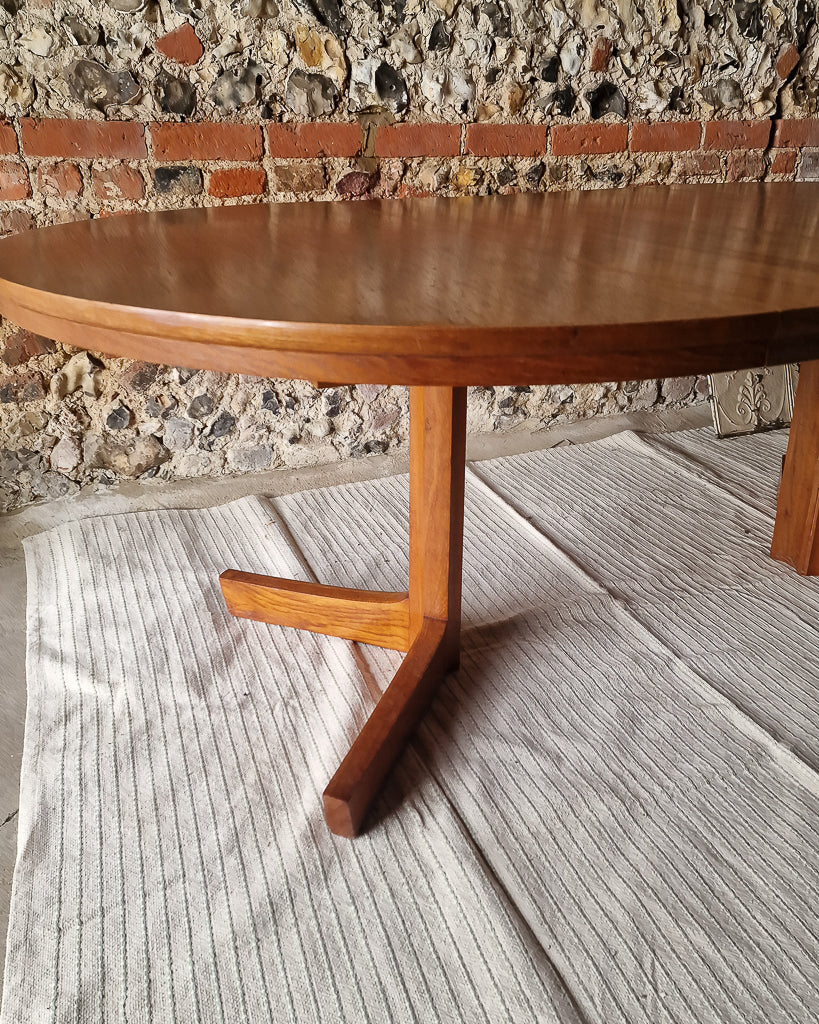 Mid Century Extendable Teak Dining Table & Chrome Folding Italian Chairs