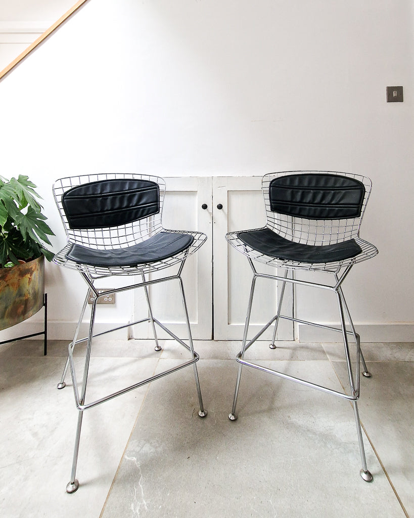 Post Modern Chrome Wire Stool Harry Bertoia Style
