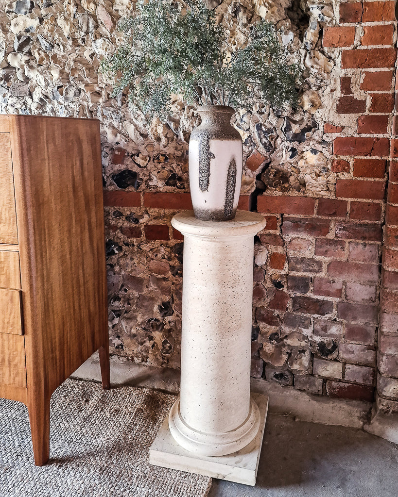 Vintage Faux Travertine Pillar / Pedestal (Pair)
