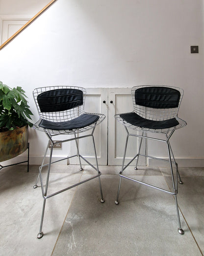 Post Modern Chrome Wire Stool Harry Bertoia Style