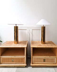 Mid Century Brass  Cynical Table Lamps (Pair)
