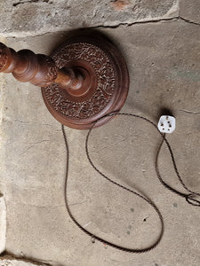 Mid Century Carved Teak Standard Floor