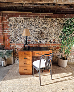 Art Deco Walnut Pedestal Desk