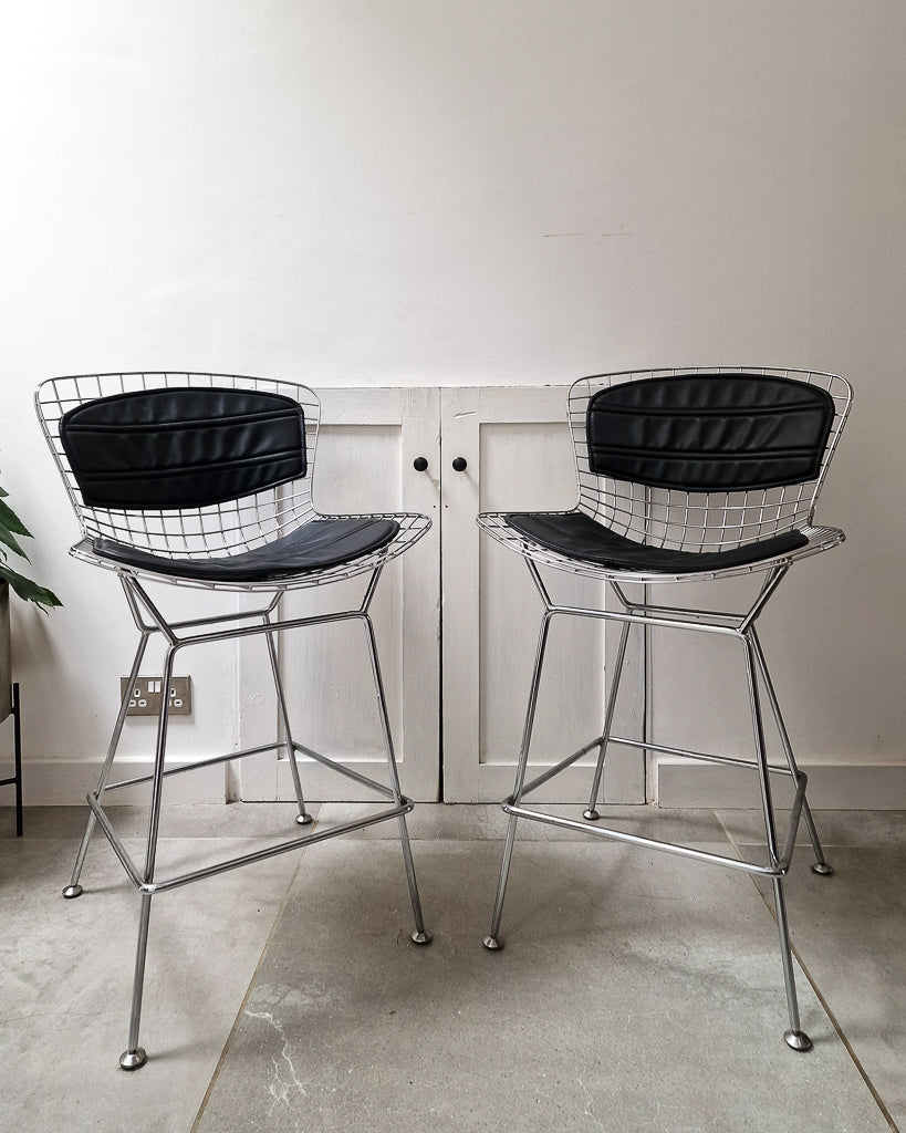 Post Modern Chrome Wire Stool Harry Bertoia Style