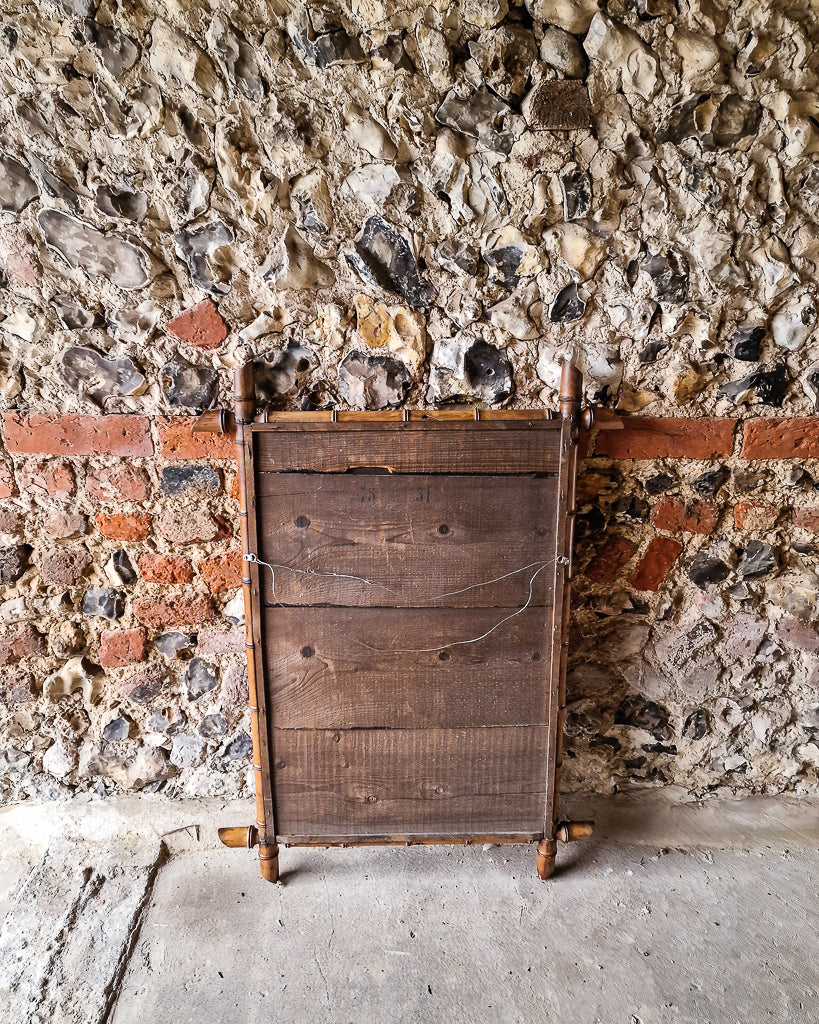 Antique French Large Bamboo Mirror