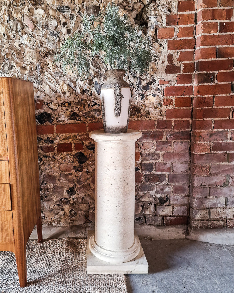 Vintage Faux Travertine Pillar / Pedestal (Pair)