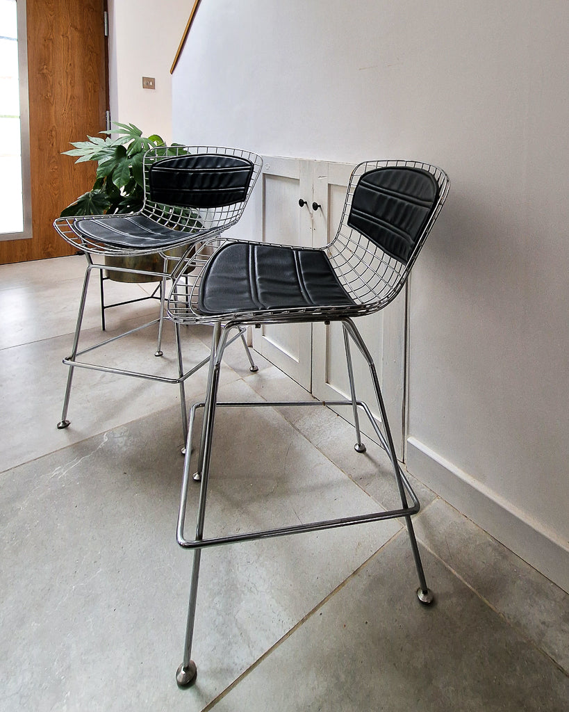 Post Modern Chrome Wire Stool Harry Bertoia Style