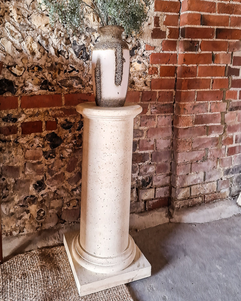 Vintage Faux Travertine Pillar / Pedestal (Pair)
