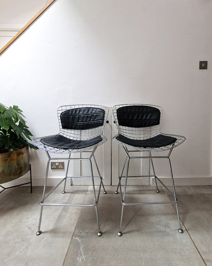 Post Modern Chrome Wire Stool Harry Bertoia Style