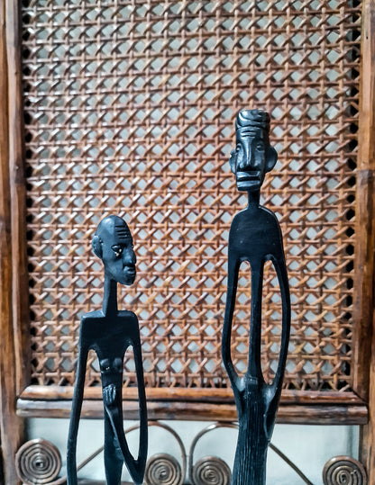 African Brutalist Figure Statue (Pair)