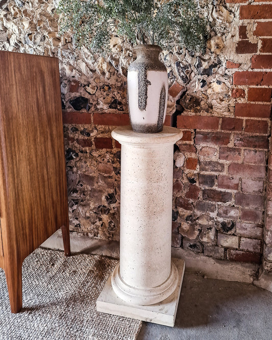 Vintage Faux Travertine Pillar / Pedestal (Pair)