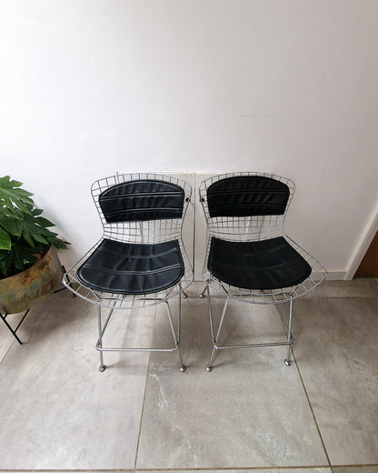 Post Modern Chrome Wire Stool Harry Bertoia Style