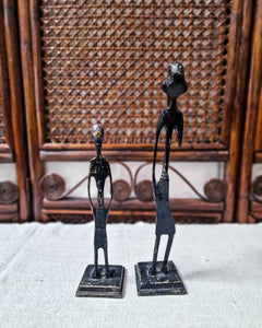 African Brutalist Figure Statue (Pair)