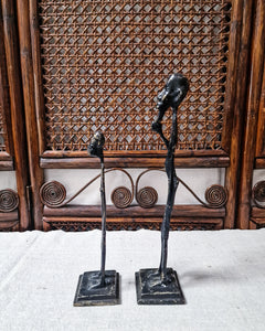 African Brutalist Figure Statue (Pair)