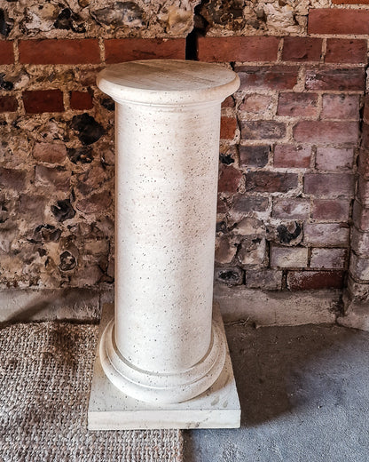 Vintage Faux Travertine Pillar / Pedestal (Pair)