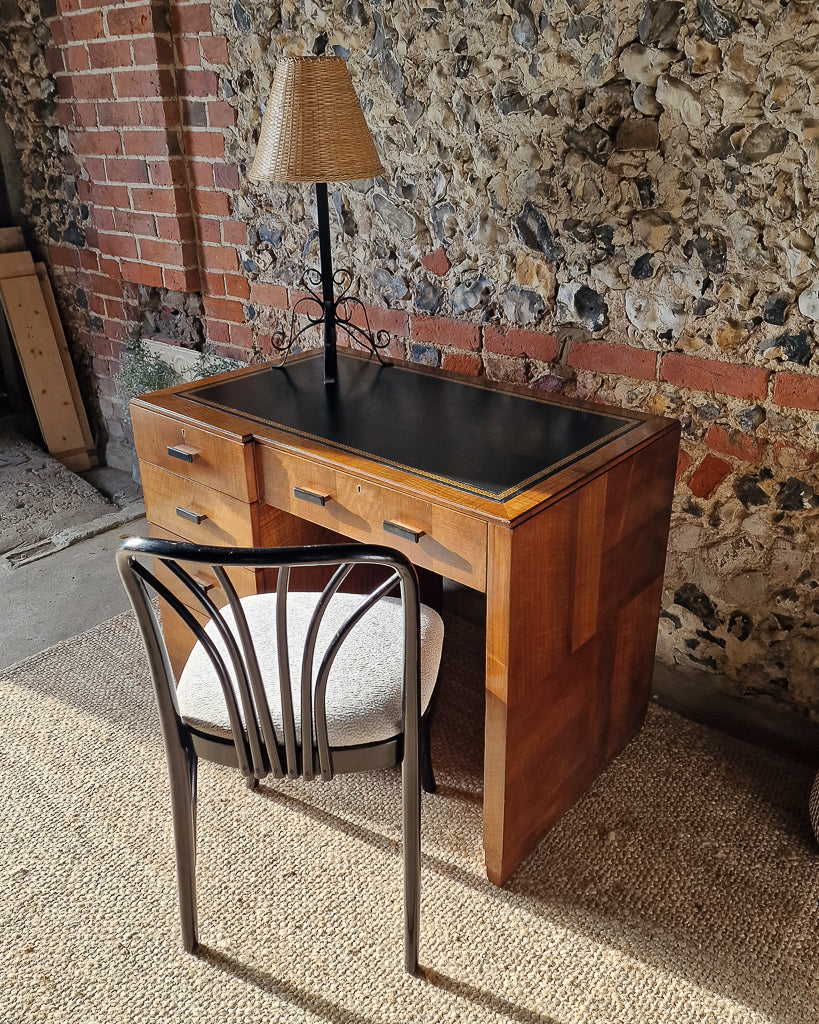 Art Deco Walnut Pedestal Desk