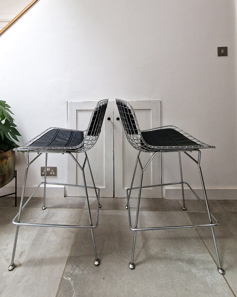 Post Modern Chrome Wire Stool Harry Bertoia Style