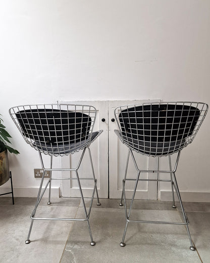 Post Modern Chrome Wire Stool Harry Bertoia Style