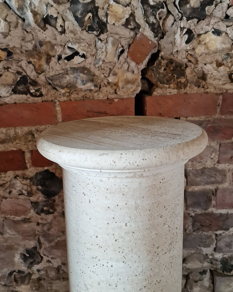 Vintage Faux Travertine Pillar / Pedestal (Pair)