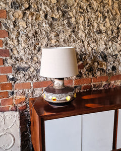 Large German Fat Lava Pottery Table Lamp 