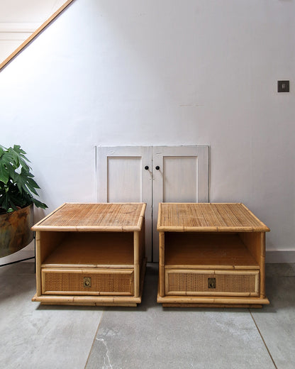Italian Bamboo Dal Vera Bedside Cabinets (Pair)