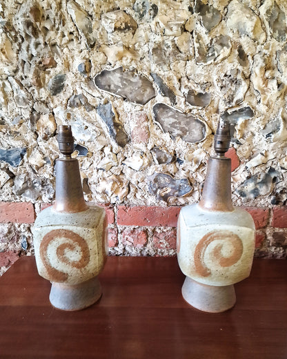 Studio Pottery Ceramic Table Lamps (Pair)