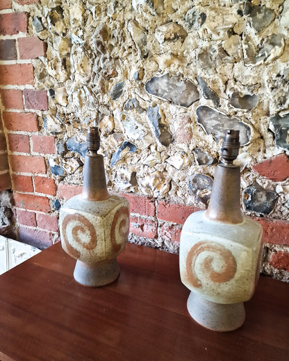 Studio Pottery Ceramic Table Lamps (Pair)