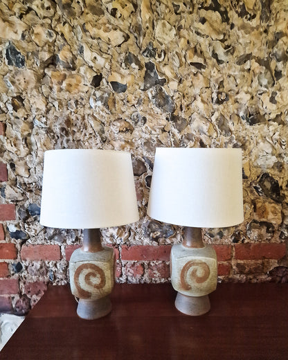 Studio Pottery Ceramic Table Lamps (Pair)