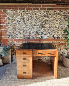 Art Deco Walnut Pedestal Desk