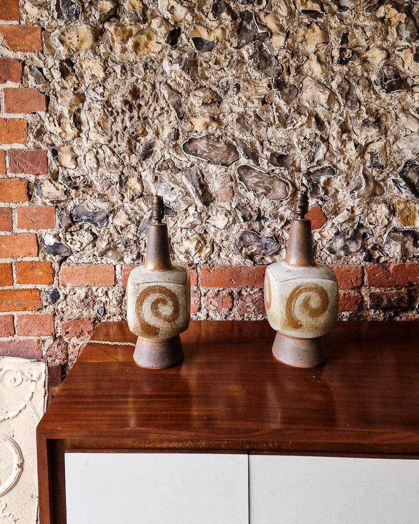 Studio Pottery Ceramic Table Lamps (Pair)