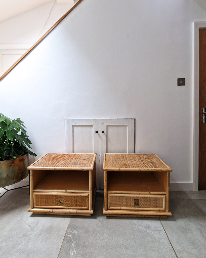 Italian Bamboo Dal Vera Bedside Cabinets (Pair)