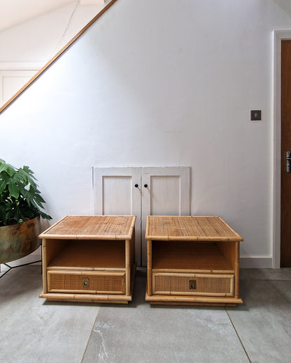 Italian Bamboo Dal Vera Bedside Cabinets (Pair)