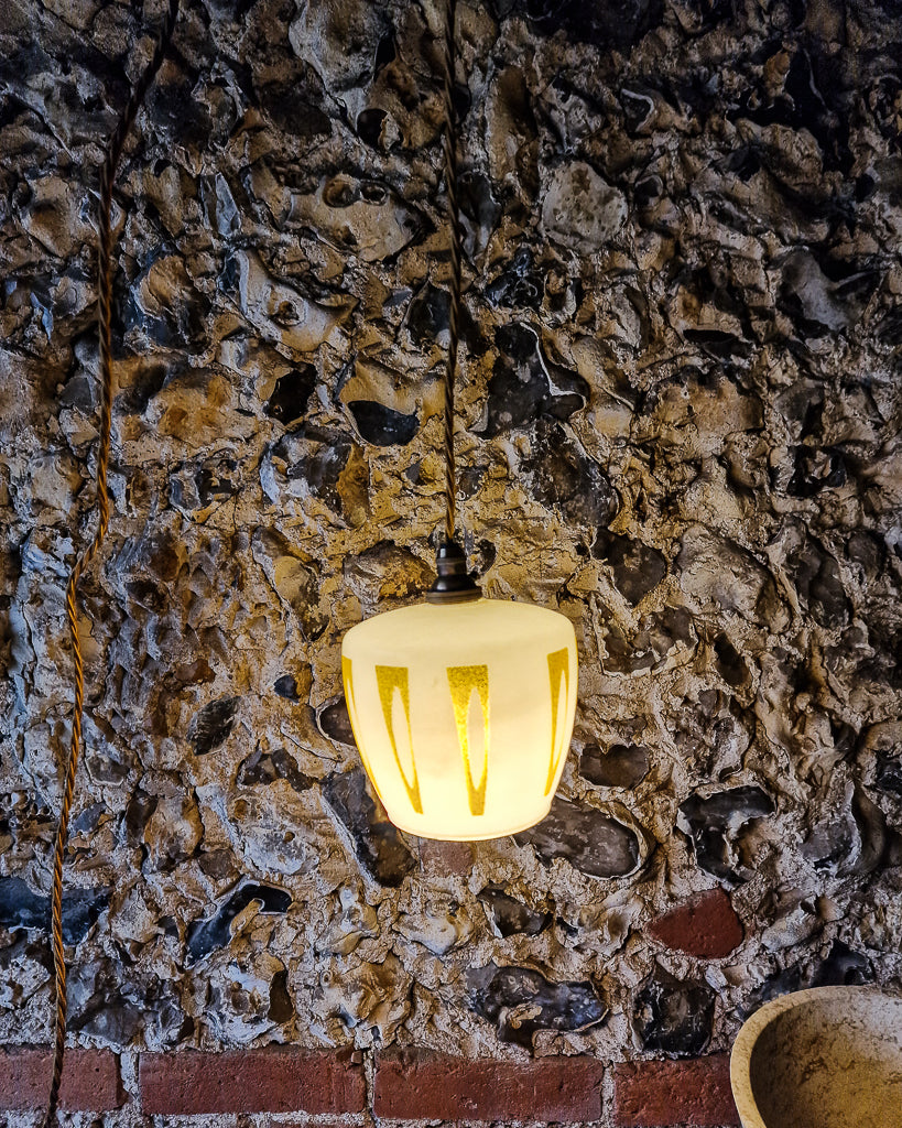 Mid Century Plug & Hang Glass Ceiling Pendant Light