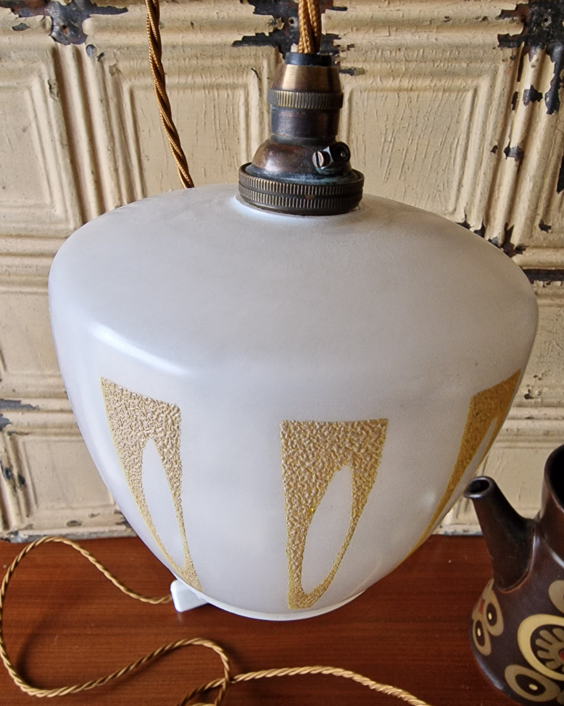 Mid Century Plug & Hang Glass Ceiling Pendant Light