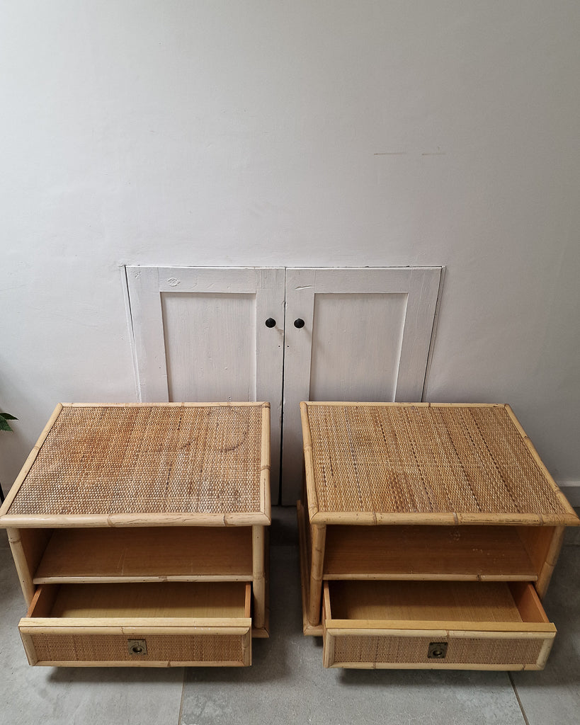 Italian Bamboo Dal Vera Bedside Cabinets (Pair)