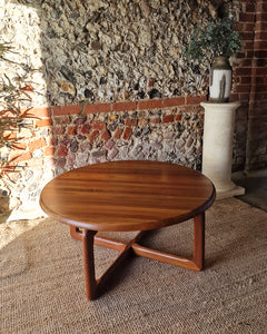 Mid Century Round Teak Large Coffee Table