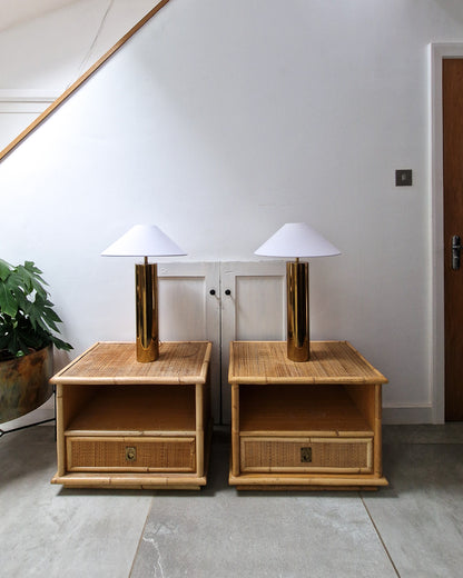 Italian Bamboo Dal Vera Bedside Cabinets (Pair)