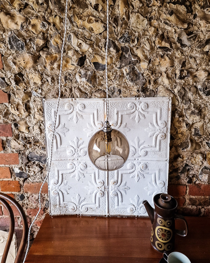 Mid Century Plug & Hang Glass Ceiling Pendant Light