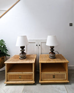 Italian Bamboo Dal Vera Bedside Cabinets (Pair)