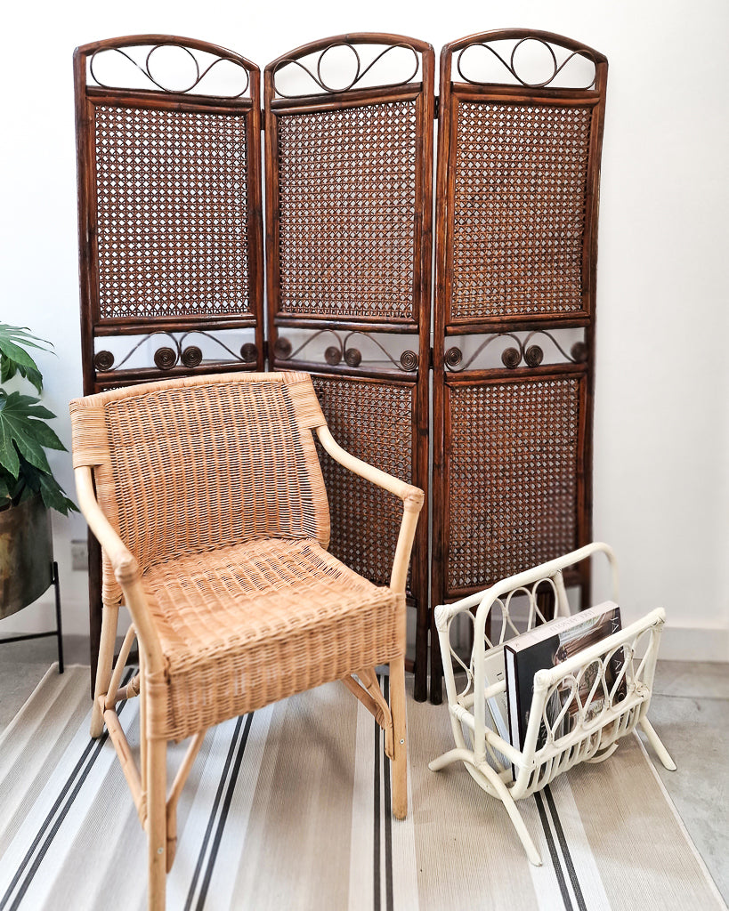 Vintage Bamboo Screen / Room Divider