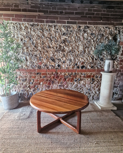 Mid Century Round Teak Large Coffee Table