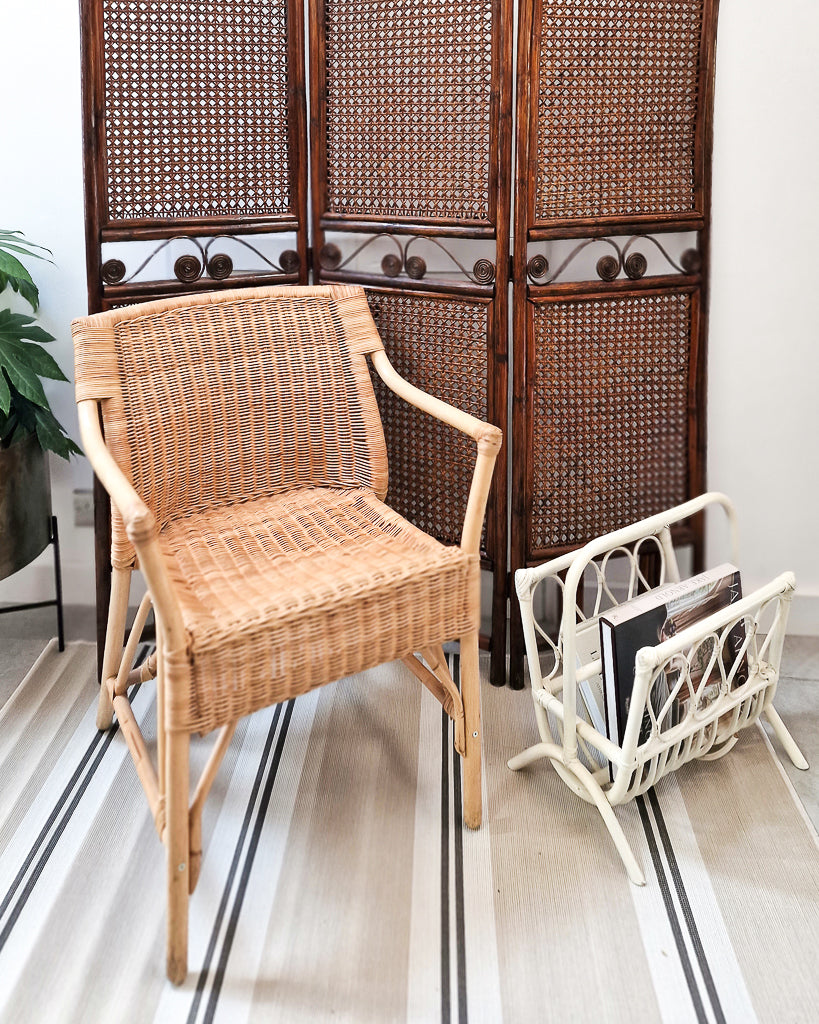 Vintage Bamboo & Wicker Accent Chair